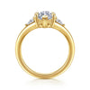 Siebke Hoyt Marquise Three Stone Diamond Engagement Ring in Gold Plated Sterling Silver