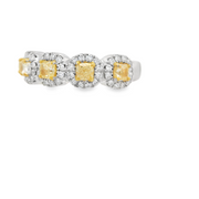 Yellow & White Diamond Band - 1 Ct