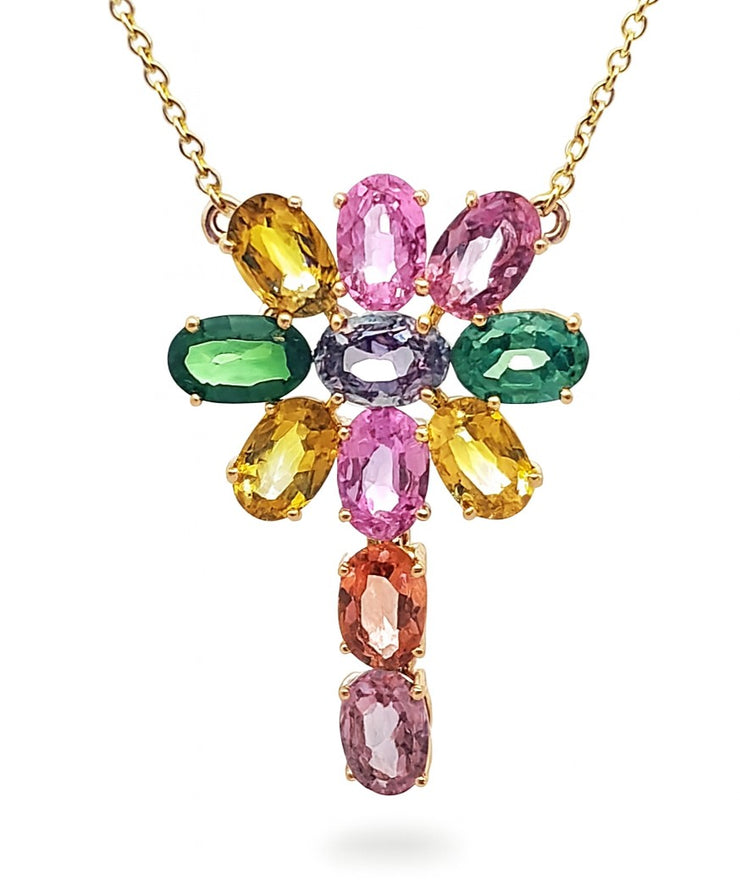 MULTI COLORED SAPPHIRE PENDANT