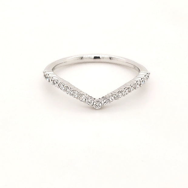 Diamond “V” Contour Wedding Band – 0.25 Tcw