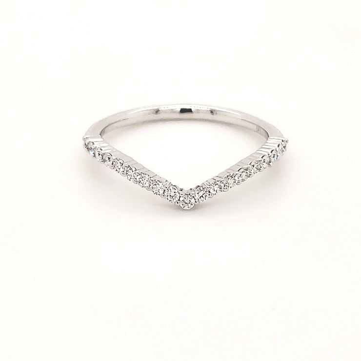 Diamond “V” Contour Wedding Band – 0.25 Tcw