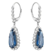 Blue Topaz & Diamond Dangle Earrings