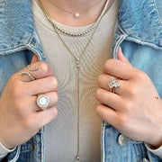 Bezel Set Diamond Lariat Necklace
