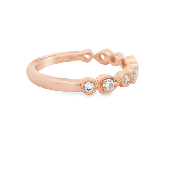Alternating Shapes Diamond Wedding Band - 1/4 Ct
