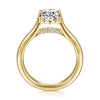 Siebke Hoyt Oval Diamond Semi-Mount Engagement Ring in Yellow Gold Plated on Sterling Silver