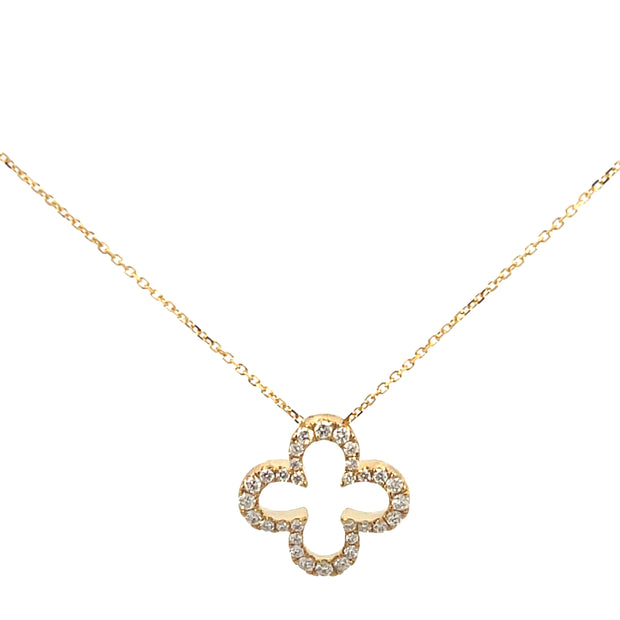 Clover Shaped Diamond Necklace Pendant