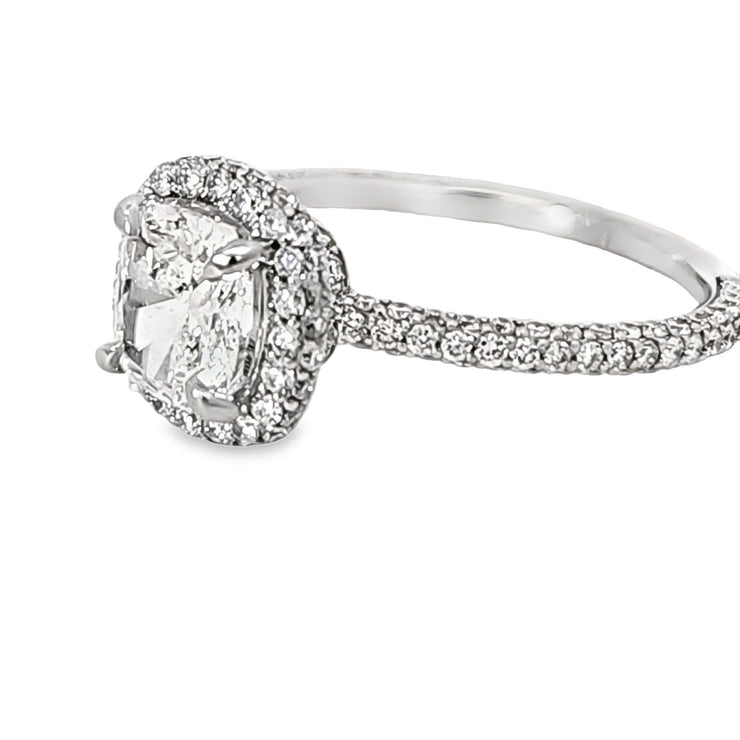 DIAMOND ENGAGEMENT RING - 1.2 TCW CUSHION CENTER