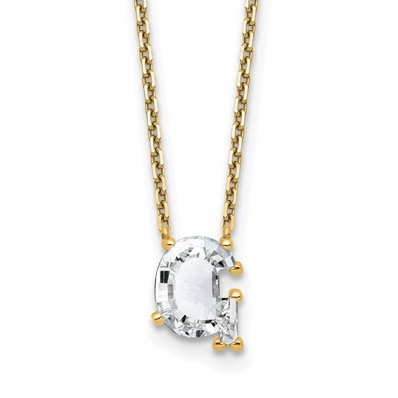 GOLD LAB GROWN DIAMOND LETTER G PENDANT