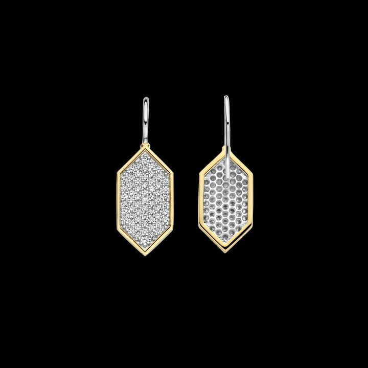 TI SENTO – CUBIC ZIRCONIA HEXAGON EARRINGS