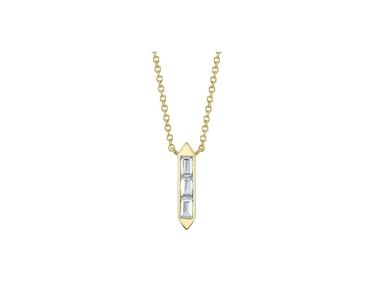 SHY CREATION - DIAMOND BAGUETTE NECKLACE
