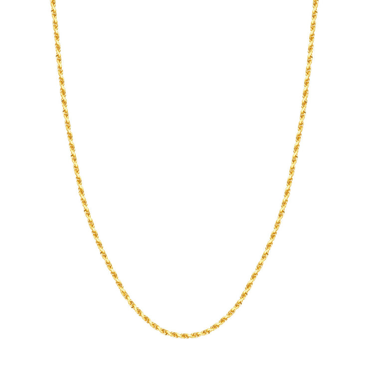 YELLOW GOLD SOLID ROPE CHAIN 22"