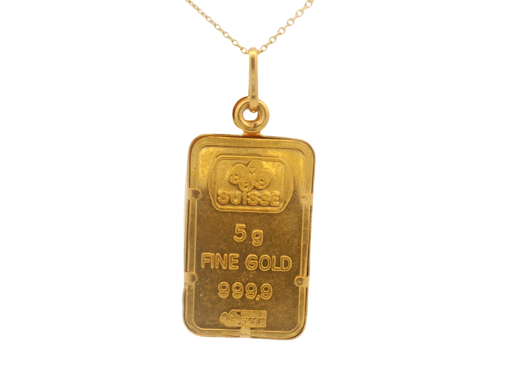 Suisse Gold Bar Pendant