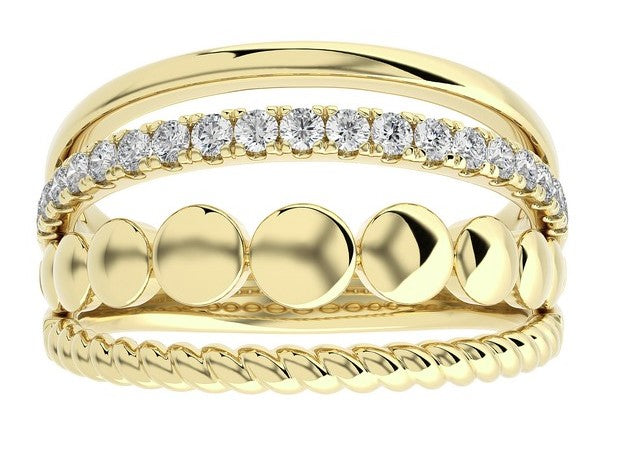 4 Row Diamond Ring