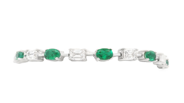 Emerald & Diamond Tennis Bracelet