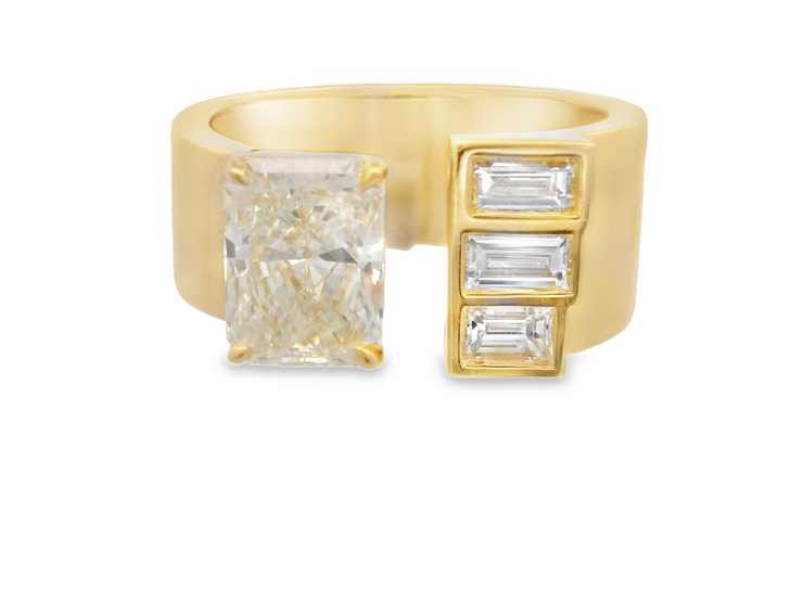 Wide Band Open Diamond Ring