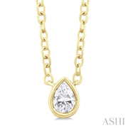 ASHI - PEAR DIAMOND SOLITAIRE PENDANT