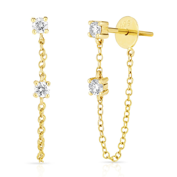 URBAETIS - DIAMOND DROP CHAIN EARRINGS