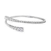 GRADUATED DIAMOND BYPASS BANGLE BRACELET