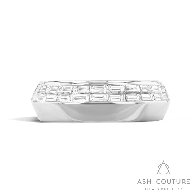 Couture Duchess Baguette Knife Edge Wide Diamond Fashion Ring