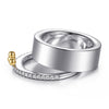 Alloy White and Yellow Plated Bujukan Clover And Cubic Zirconia Smart Ring Enhancer With 28=0.25ctw Round CZ's