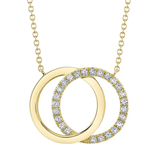 Shy Creation - Interlocking Circle Diamond Pendant