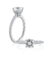 A Jaffe - Diamond Halo & Peek A Boo Engagement Ring Setting