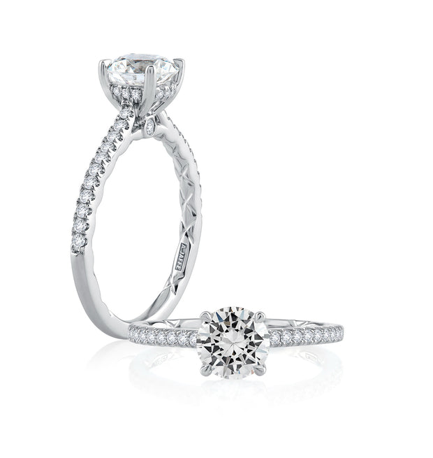 A Jaffe - Diamond Halo & Peek A Boo Engagement Ring Setting
