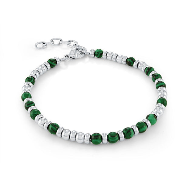 Italgem Steel - Green Malachite & Stainless Steel Bracelet