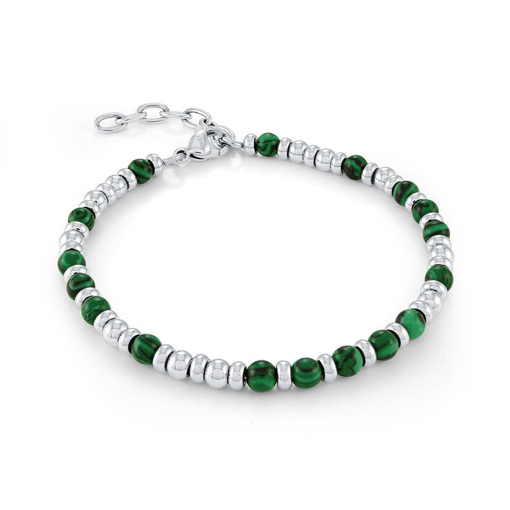 Italgem Steel - Green Malachite & Stainless Steel Bracelet