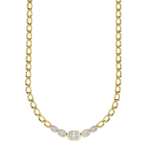Shy Creation - 1.15Ct Diamond Baguette Necklace