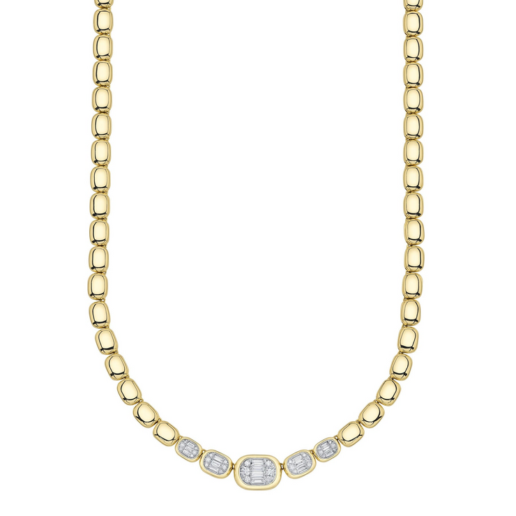 Shy Creation - 1.15Ct Diamond Baguette Necklace