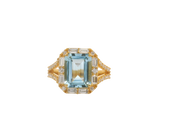 Aquamarine & Diamond Ring