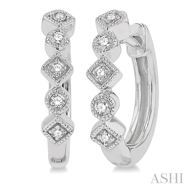ASHI - ALTERNATING ILLUSION SHAPE DIAMOND HOOP EARRINGS