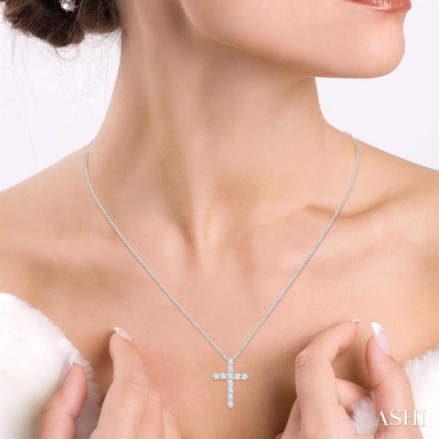 Ashi - 1 Carat Cross Diamond Pendant