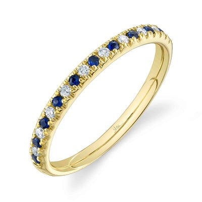 Shy Creation - Sapphire & Diamond Stackable Band