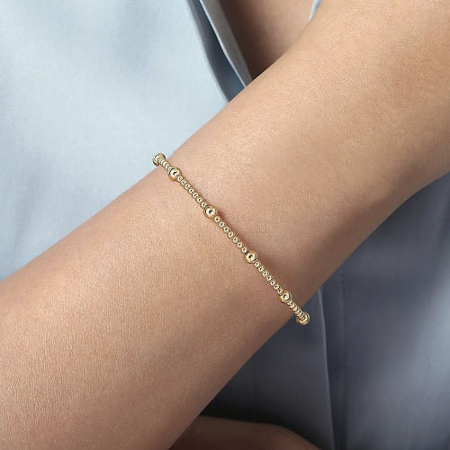 GABRIEL - BEADED GOLD BANGLE BRACELET