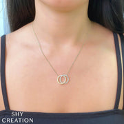 Shy Creation - Interlocking Circle Diamond Pendant