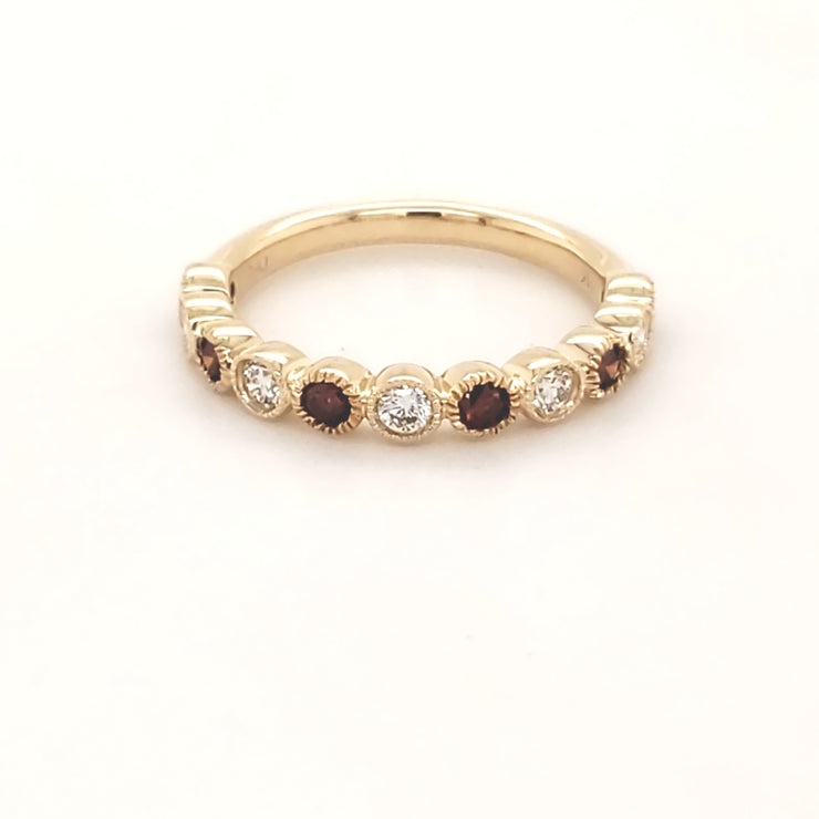 RED & WHITE DIAMOND WEDDING BAND – 0.50 TCW