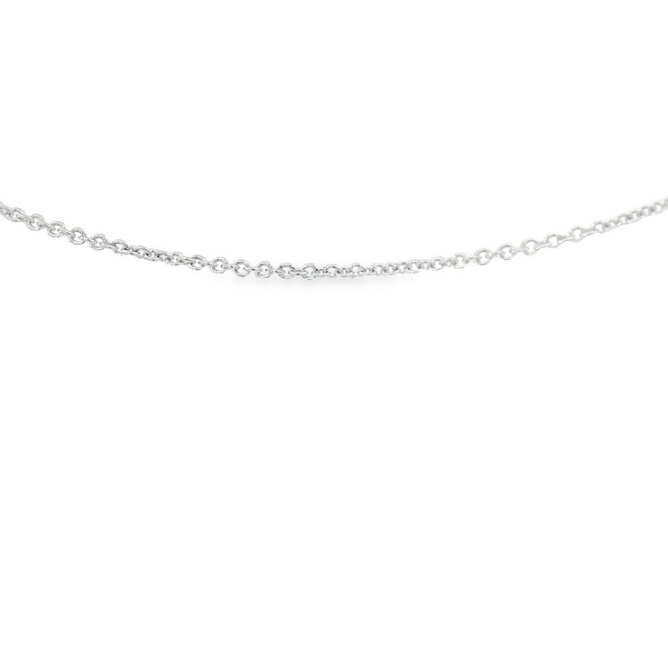14k White Gold .9mm Round Cable Chain
