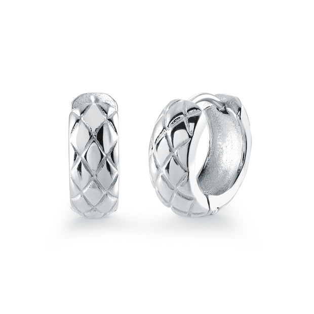Italgem - Stainless Steel Criss Cross Huggie Earrings