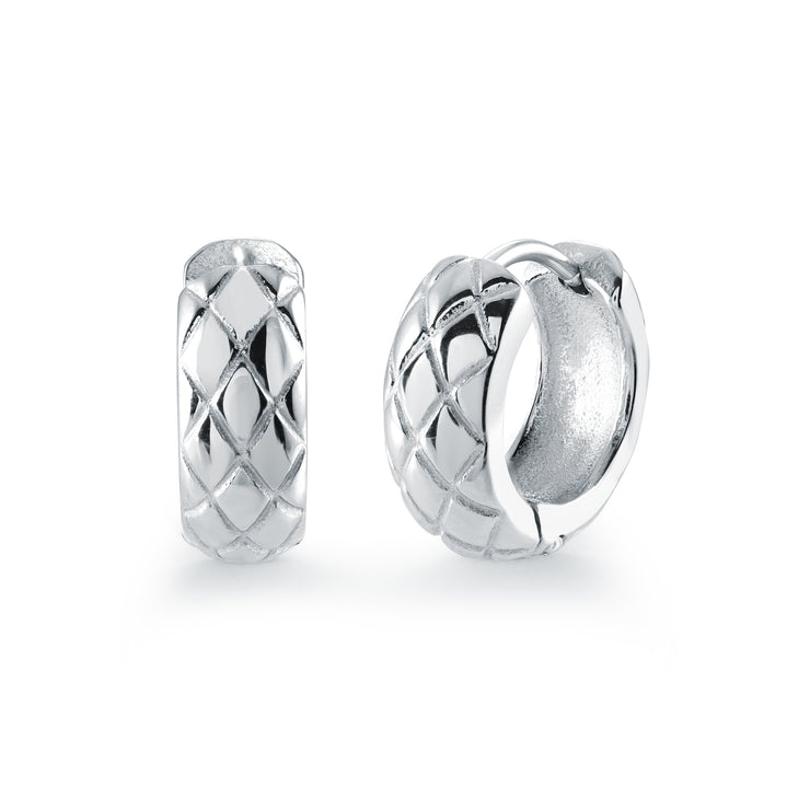 Italgem - Stainless Steel Criss Cross Huggie Earrings