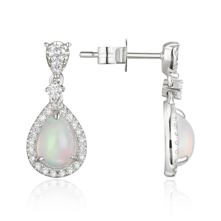 LUVENTE - OPAL & DIAMOND DANGLE EARRINGS