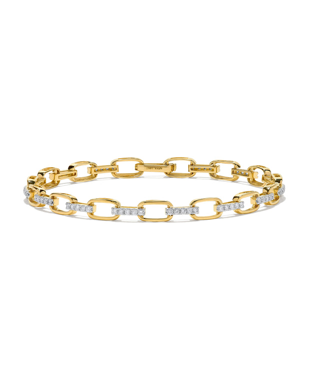 Two Tone Diamond Link Bracelet