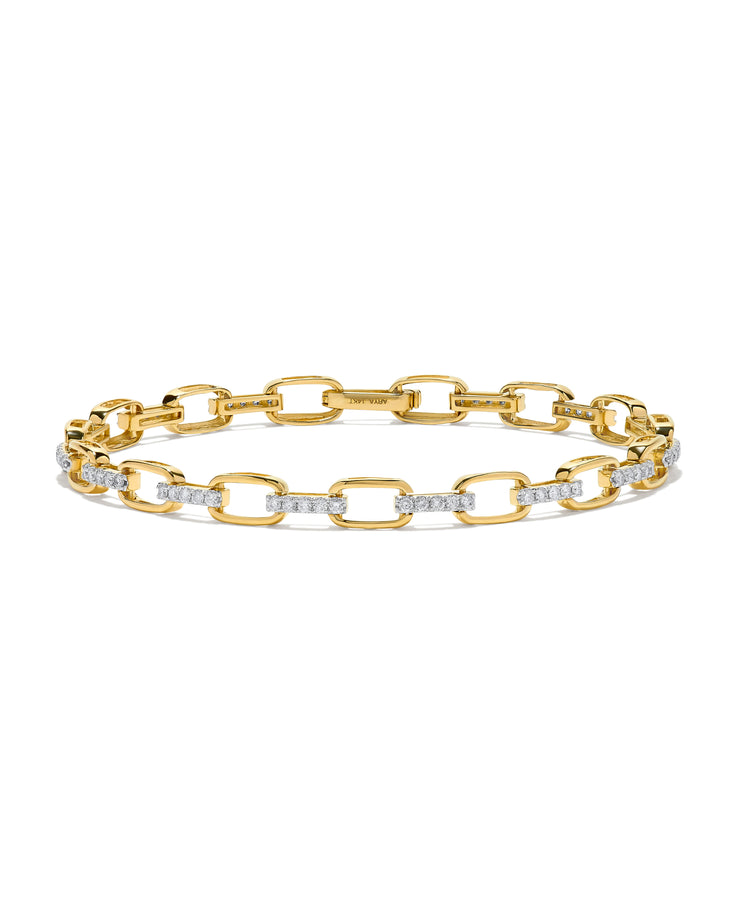 Two Tone Diamond Link Bracelet