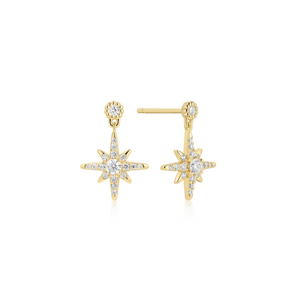 Ania Haie - Gold Plated Dangling Nova Star Stud Earrings