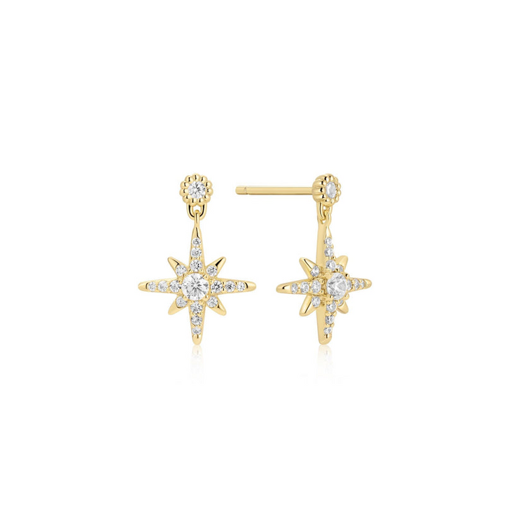 Ania Haie - Gold Plated Dangling Nova Star Stud Earrings