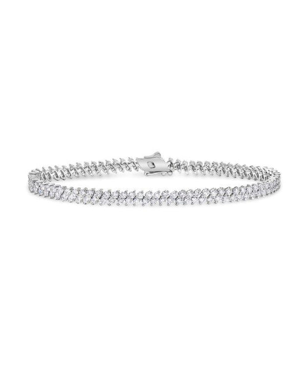 ANGLED DIAMOND TENNIS BRACELET - 4 CT