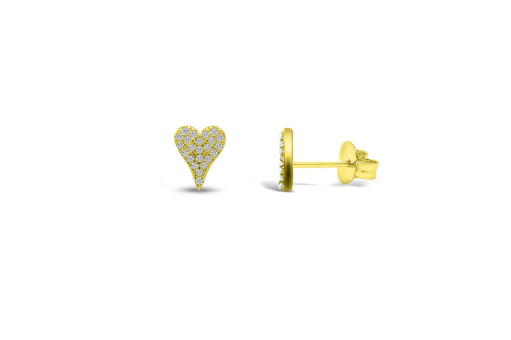 Dripping Heart Pavé Stud Earring