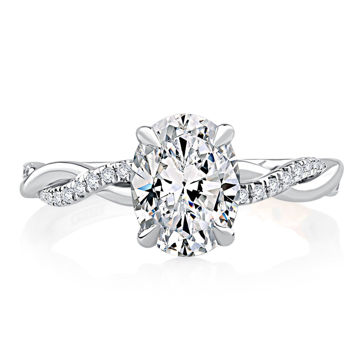 A Jaffe - Twist Shank Diamond Engagement Ring Setting