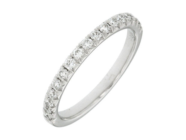 WHITE GOLD FRENCH PAVE SET WEDDING BAND